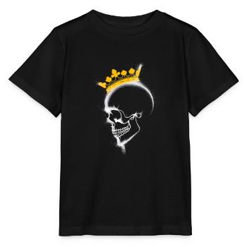 side view skull with crown - Stanley/Stella MINI CREATOR Kids’ T-Shirt - black - Front - Mikhail (115cm)