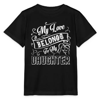 My Heart Belongs To My Daughter - Stanley/Stella MINI CREATOR Kids’ T-Shirt - black - Front - Mikhail (115cm)