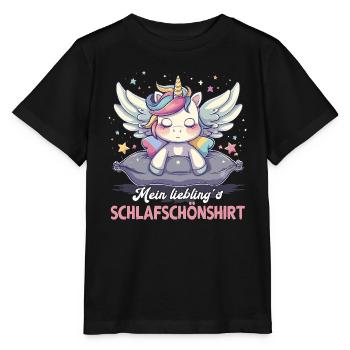 Sleep pajama nightgown unicorn - Stanley/Stella MINI CREATOR Kids’ T-Shirt - black - Front - Mikhail (115cm)