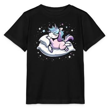 Sleep pajama nightgown unicorn - Stanley/Stella MINI CREATOR Kids’ T-Shirt - black - Front - Mikhail (115cm)