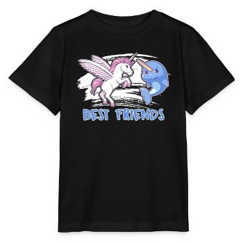 Narwhal Funny Narwhal Unicorn - Stanley/Stella MINI CREATOR Kids’ T-Shirt - black - Front - Mikhail (115cm)