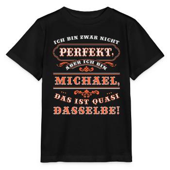 MICHAEL drôle pour la journée du nom avec nom - T-shirt bio MINI CREATOR Stanley/Stella Enfant - noir - Devant - Mikhail (115cm)