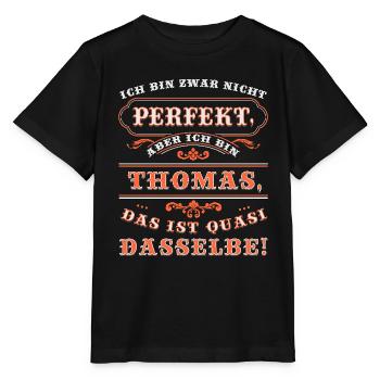 Funny THOMAS pour la Journée du Nom avec Nom Nom - T-shirt bio MINI CREATOR Stanley/Stella Enfant - noir - Devant - Mikhail (115cm)