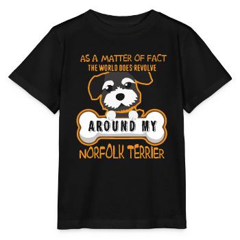 The World Does Revolve Around My Norfolk Terrier - Stanley/Stella MINI CREATOR Kids’ T-Shirt - black - Front - Mikhail (115cm)