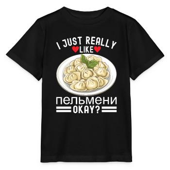 Pelmeni Russian Cuisine - Stanley/Stella MINI CREATOR Kids’ T-Shirt - black - Front - Mikhail (115cm)