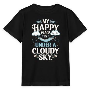 Cloudy view, Relaxing sky, Dreamy - Stanley/Stella MINI CREATOR Kids’ T-Shirt - black - Front - Mikhail (115cm)
