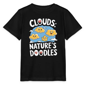 Cloudy view, Relaxing sky, Dreamy - Stanley/Stella MINI CREATOR Kids’ T-Shirt - black - Front - Mikhail (115cm)