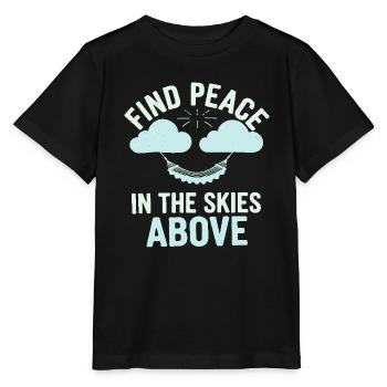 Cloudy view, Relaxing sky, Dreamy - Stanley/Stella MINI CREATOR Kids’ T-Shirt - black - Front - Mikhail (115cm)