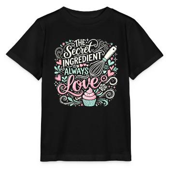 Die geheime Zutat ist immer die Liebe - Stanley/Stella Kinder T-Shirt MINI CREATOR  - Schwarz - Vorne - Mikhail (115cm)