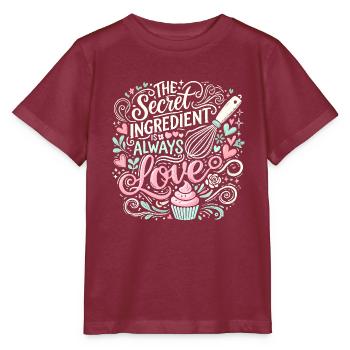 Die geheime Zutat ist immer die Liebe - Stanley/Stella Kinder T-Shirt MINI CREATOR  - Burgunderrot - Vorne - Kain (125cm)
