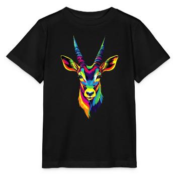 Antelope, Kudu, Gazelle, Africa, Serengeti, Antelope - Stanley/Stella MINI CREATOR Kids’ T-Shirt - black - Front - Mikhail (115cm)