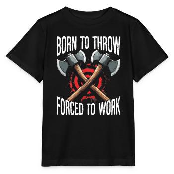 Axt Werfen Axt Werfer Axe Throwing - Stanley/Stella Kinder T-Shirt MINI CREATOR  - Schwarz - Vorne - Mikhail (115cm)