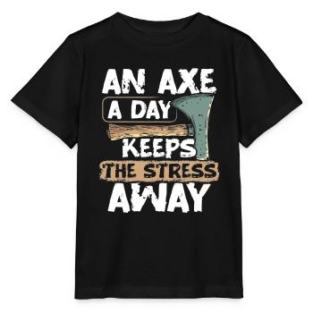 Axt Werfen Axt Werfer Axe Throwing - Stanley/Stella Kinder T-Shirt MINI CREATOR  - Schwarz - Vorne - Mikhail (115cm)