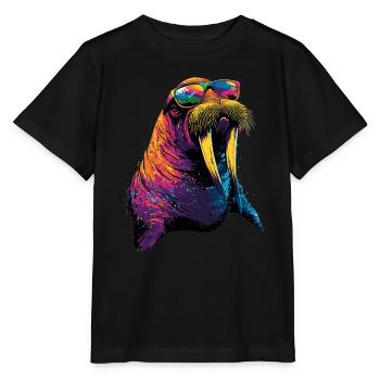 Walrus, tusks, seal, wild Pacific walruses - Stanley/Stella MINI CREATOR Kids’ T-Shirt - black - Front - Mikhail (115cm)
