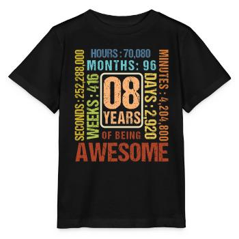 8 ans ! Cadeau d’anniversaire pour 8 ans - T-shirt bio MINI CREATOR Stanley/Stella Enfant - noir - Devant - Mikhail (115cm)