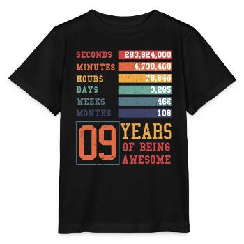 9 ans ! Cadeau d’anniversaire pour 9 ans - T-shirt bio MINI CREATOR Stanley/Stella Enfant - noir - Devant - Mikhail (115cm)