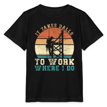 Industrial Climbers Tower Climbers Industrial Climbing - Stanley/Stella MINI CREATOR Kids’ T-Shirt - black - Front - Mikhail (115cm)