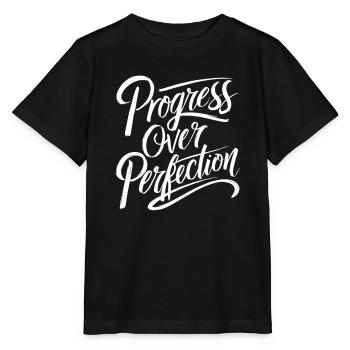 Le progrès avant la perfection Motivation - T-shirt bio MINI CREATOR Stanley/Stella Enfant - noir - Devant - Mikhail (115cm)