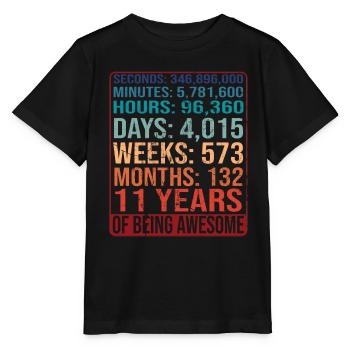 11 ans ! Cadeau d’anniversaire 11e anniversaire - T-shirt bio MINI CREATOR Stanley/Stella Enfant - noir - Devant - Mikhail (115cm)