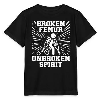 Broken femur Broken leg - Stanley/Stella MINI CREATOR Kids’ T-Shirt - black - Front - Mikhail (115cm)