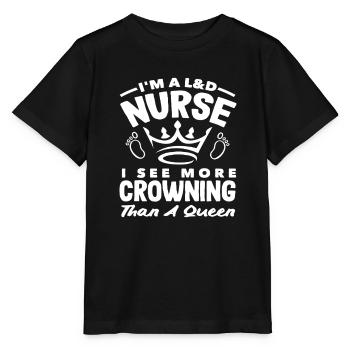 Hebamme Ich Sehe Mehr Krönung Als Eine Königin - Stanley/Stella Kinder T-Shirt MINI CREATOR  - Schwarz - Vorne - Mikhail (115cm)