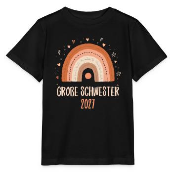 Große Schwester 2027 Regenbogen - Stanley/Stella Kinder T-Shirt MINI CREATOR  - Schwarz - Vorne - Mikhail (115cm)