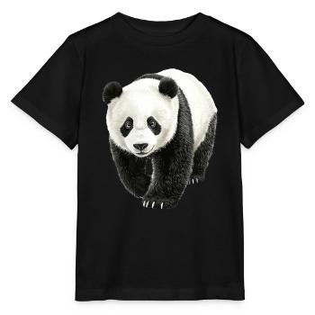Panda - Stanley/Stella Kinder T-Shirt MINI CREATOR  - Schwarz - Vorne - Mikhail (115cm)