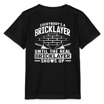 Maçons Tout le monde est maçon jusqu’au vrai - T-shirt bio MINI CREATOR Stanley/Stella Enfant - noir - Devant - Mikhail (115cm)