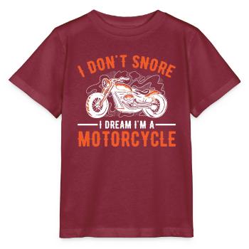 Motorcycle Motorcyclist Men Motorcycle - Stanley/Stella MINI CREATOR Kids’ T-Shirt - burgundy - Front - Kain (125cm)
