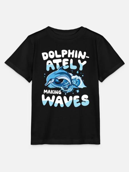 Dolphin-ately Making Waves - Stanley/Stella Kinder T-Shirt MINI CREATOR - Schwarz