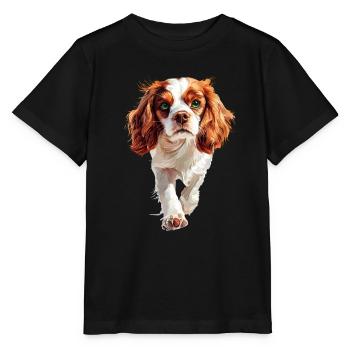 Cavalier King Charles - Stanley/Stella Kinder T-Shirt MINI CREATOR  - Schwarz - Vorne - Mikhail (115cm)