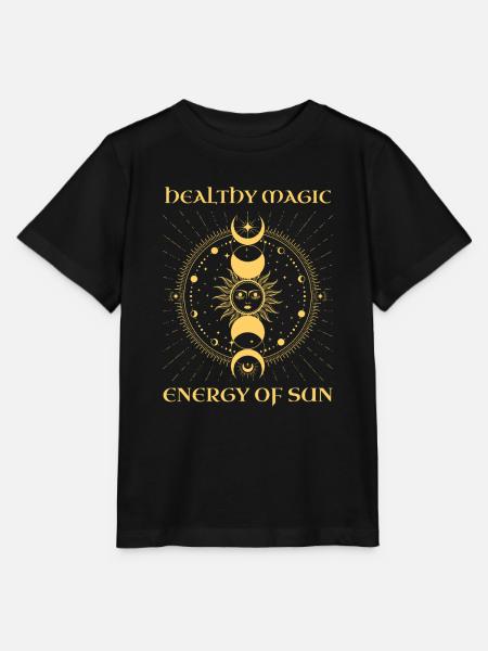 Healthy Magic Sun Moon Universe - Stanley/Stella MINI CREATOR Kids’ T-Shirt - black