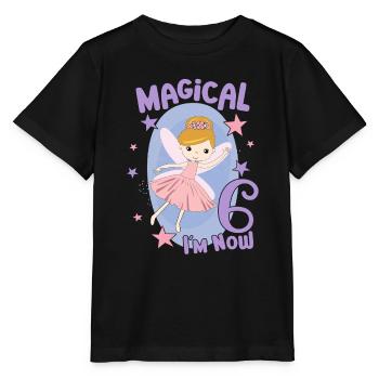 6th Birthday Girl Fairy 6 Years Old Bday Party - Stanley/Stella MINI CREATOR Kids’ T-Shirt - black - Front - Mikhail (115cm)