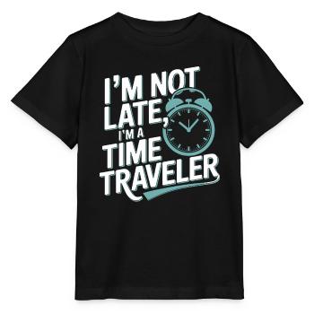 Passionné de voyage dans le temps qui s’intéresse à - T-shirt bio MINI CREATOR Stanley/Stella Enfant - noir - Devant - Mikhail (115cm)