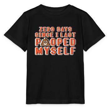 0 jours depuis la dernière fois que je me suis fait caca Pixel - T-shirt bio MINI CREATOR Stanley/Stella Enfant - noir - Devant - Mikhail (115cm)