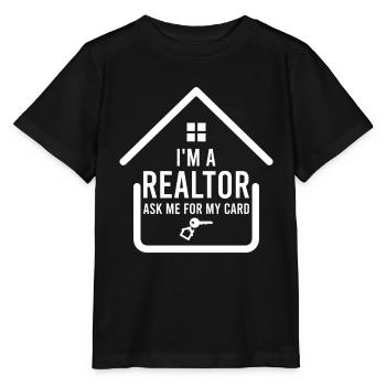 Agents immobiliers Agents immobiliers - T-shirt bio MINI CREATOR Stanley/Stella Enfant - noir - Devant - Mikhail (115cm)