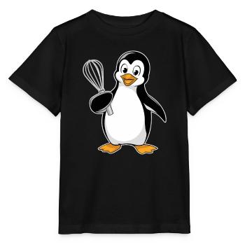 Pingouin joyeux avec fouet pour - T-shirt bio MINI CREATOR Stanley/Stella Enfant - noir - Devant - Mikhail (115cm)