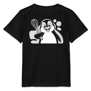 Pingouin joyeux avec un fouet à la main - T-shirt bio MINI CREATOR Stanley/Stella Enfant - noir - Devant - Mikhail (115cm)