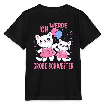 I'm Going To Be Big Sister 2026 Cats Girl - Stanley/Stella MINI CREATOR Kids’ T-Shirt - black - Front - Mikhail (115cm)