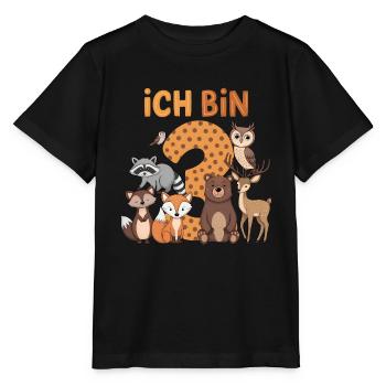 3ème anniversaire 3 ans Animaux de la forêt Animaux de la forêt - T-shirt bio MINI CREATOR Stanley/Stella Enfant - noir - Devant - Mikhail (115cm)