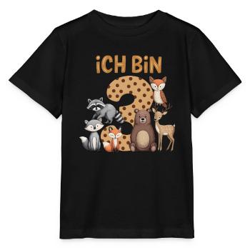 3ème anniversaire 3 ans Animaux de la forêt Animaux de la forêt - T-shirt bio MINI CREATOR Stanley/Stella Enfant - noir - Devant - Mikhail (115cm)