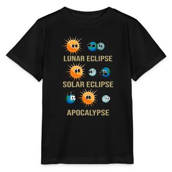 Drôle de lune et d’éclipse solaire - T-shirt bio MINI CREATOR Stanley/Stella Enfant - noir - Devant - Mikhail (115cm)