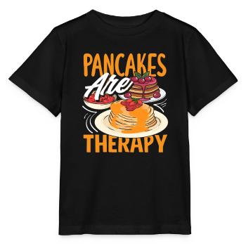 Pancakes are therapy enjoyment - Stanley/Stella MINI CREATOR Kids’ T-Shirt - black - Front - Mikhail (115cm)