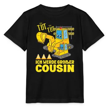 Ich Werde Großer Cousin 2026 Bagger bald Großer - Stanley/Stella Kinder T-Shirt MINI CREATOR  - Schwarz - Vorne - Mikhail (115cm)