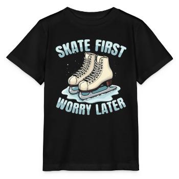 patineur patineur patin à glace patin à glace - T-shirt bio MINI CREATOR Stanley/Stella Enfant - noir - Devant - Mikhail (115cm)