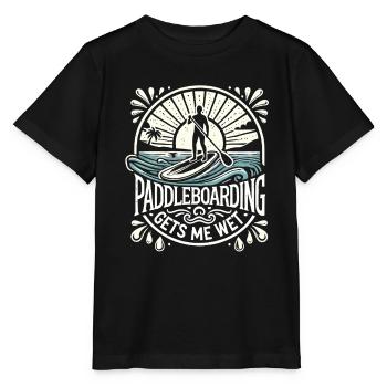 Paddleboarding macht mich nass - Stanley/Stella Kinder T-Shirt MINI CREATOR  - Schwarz - Vorne - Mikhail (115cm)