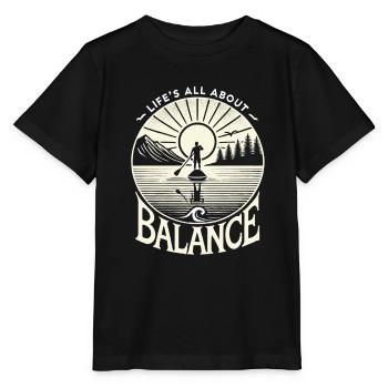 Das Leben ist eine Frage des Gleichgewichts - Stanley/Stella Kinder T-Shirt MINI CREATOR  - Schwarz - Vorne - Mikhail (115cm)