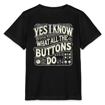Ja, ich weiß, was die Knöpfe bedeuten - Stanley/Stella Kinder T-Shirt MINI CREATOR  - Schwarz - Vorne - Mikhail (115cm)