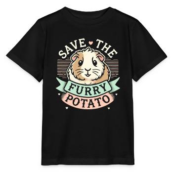 Rettet die pelzige Kartoffel - Stanley/Stella Kinder T-Shirt MINI CREATOR  - Schwarz - Vorne - Mikhail (115cm)