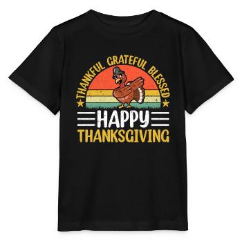Trruthahn Thanksgiving Funny Design - Stanley/Stella MINI CREATOR Kids’ T-Shirt - black - Front - Mikhail (115cm)